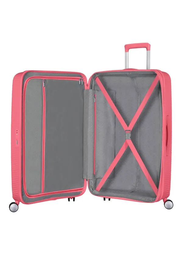 American Tourister Soundbox 67cm Medium Spinner-Expandable | Sun Kissed Coral