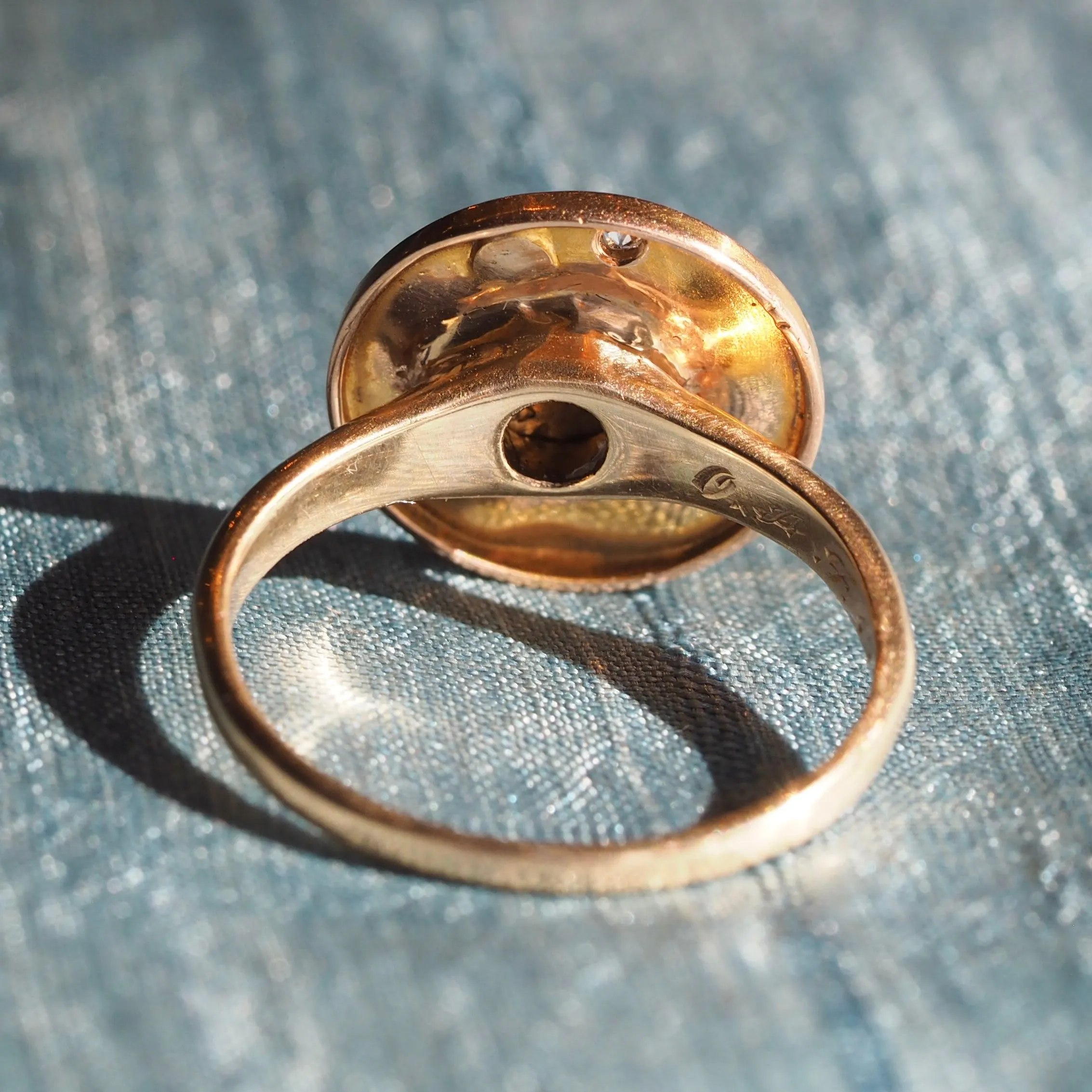 Antique French Art Nouveau 14k Bloomed Gold Louis Armand Rault Roman Goddess Diana Ring