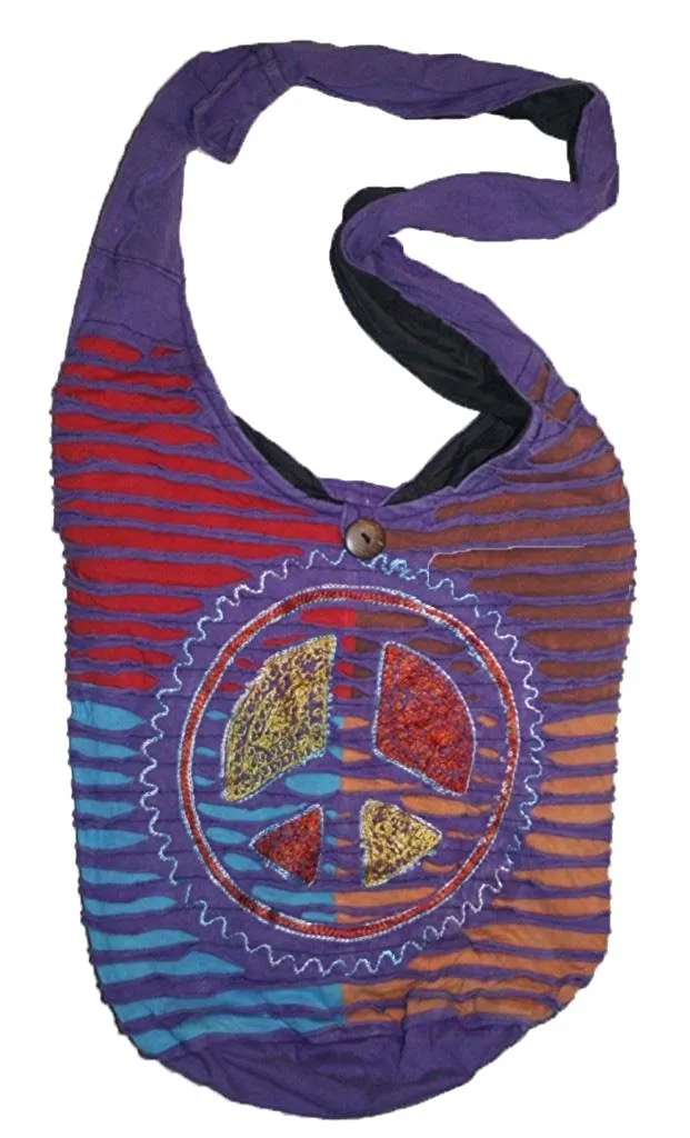 ATSJ 02 Circular Razor Cut Satchel Tote Bohemian Gypsy Bag Purse