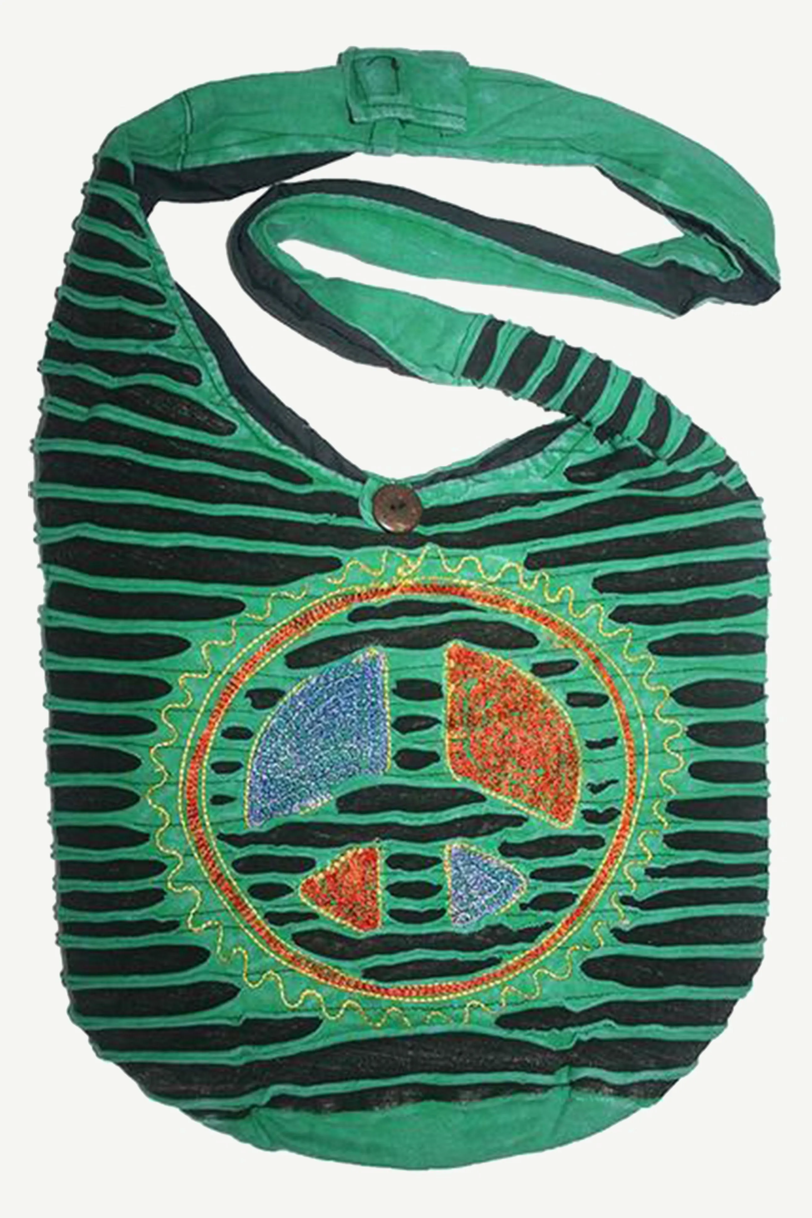 ATSJ 02 Circular Razor Cut Satchel Tote Bohemian Gypsy Bag Purse
