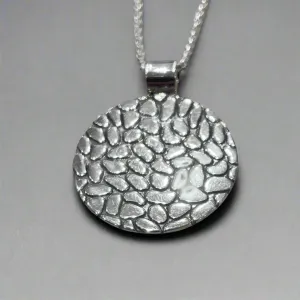 Camila - Disc Oxidised Silver Pendant