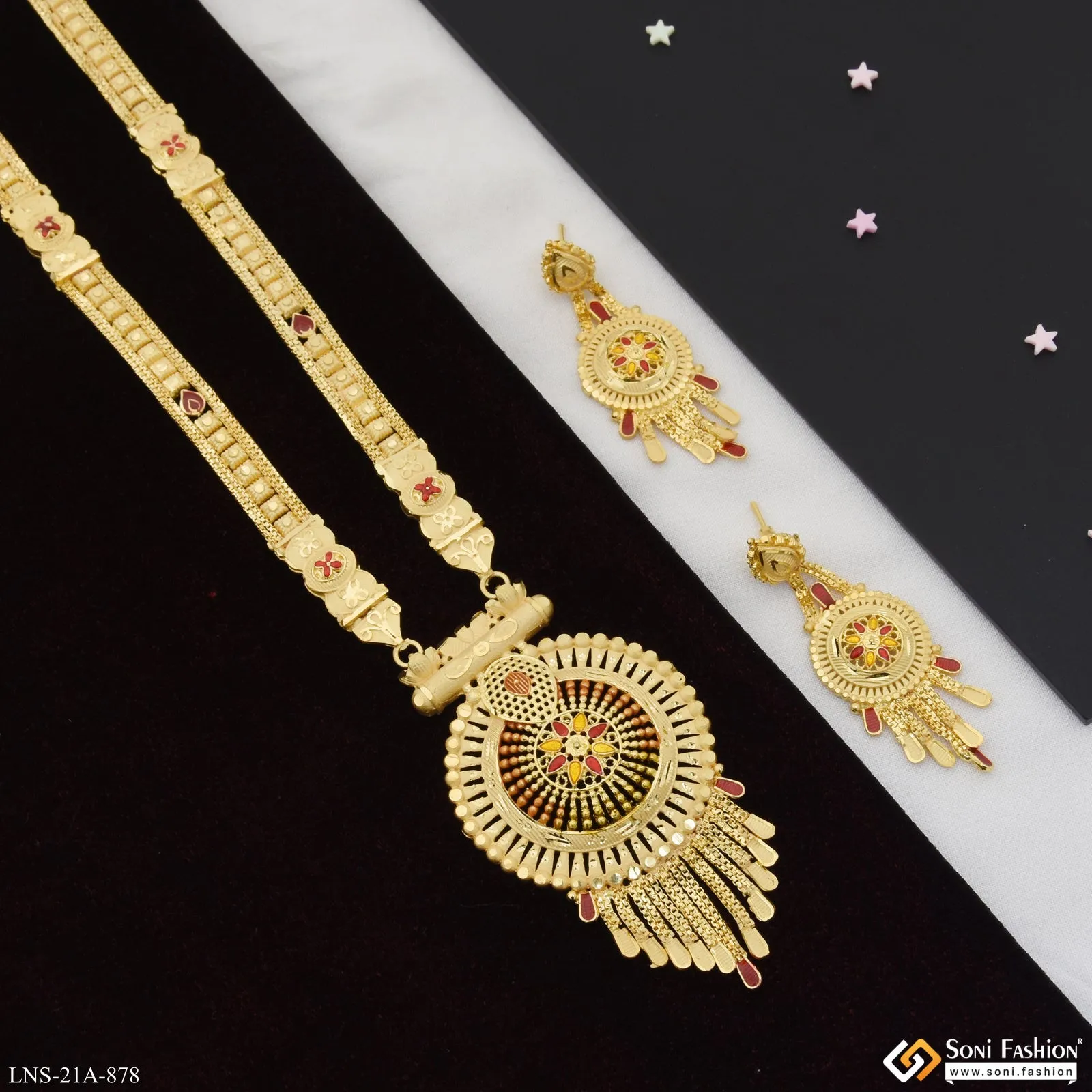Eye-Catching Design Gold Plated Necklace Set for Women - Style A878