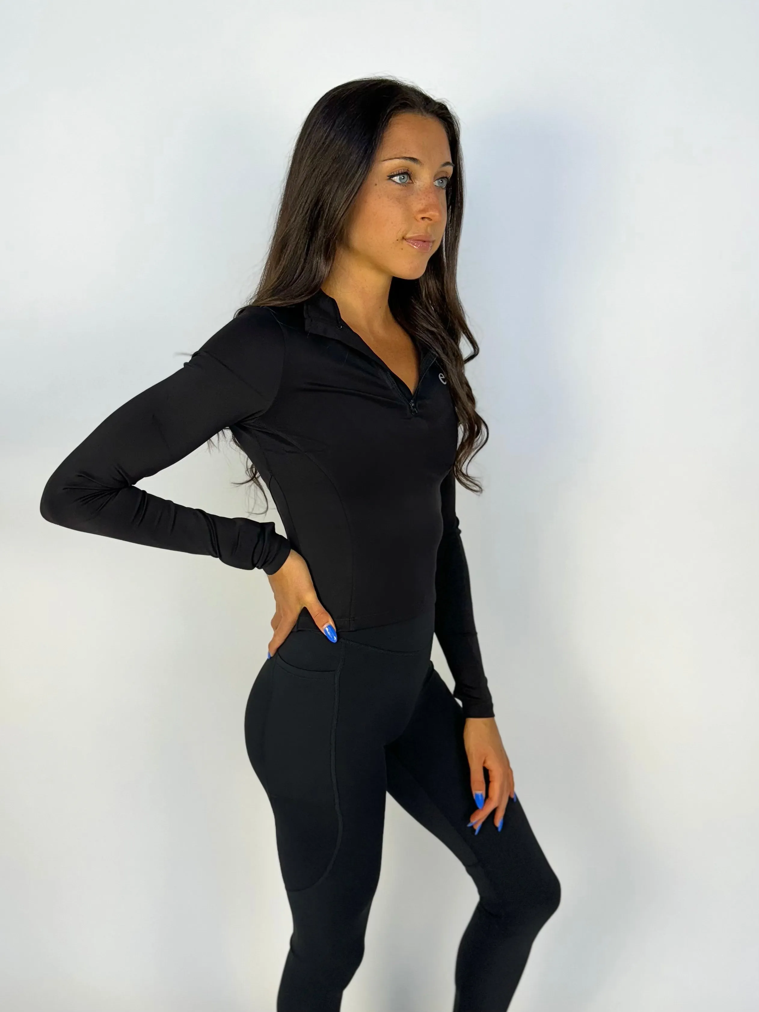 Faster Than Light Quarter Zip- Midnight Black