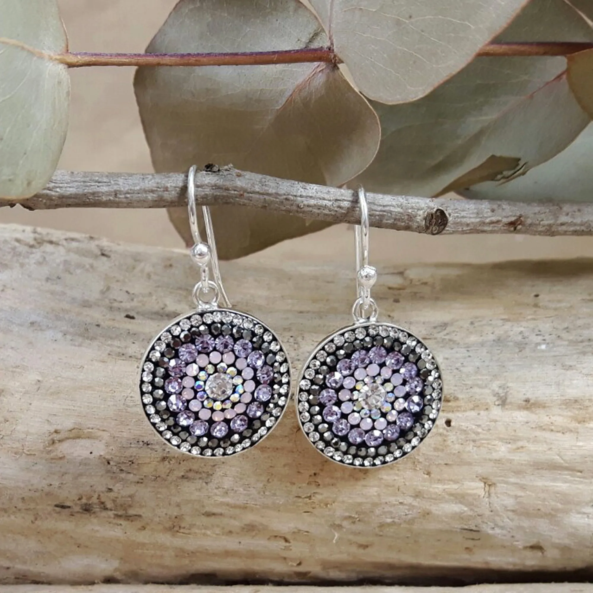 Gala Coin Jet Drop Earrings