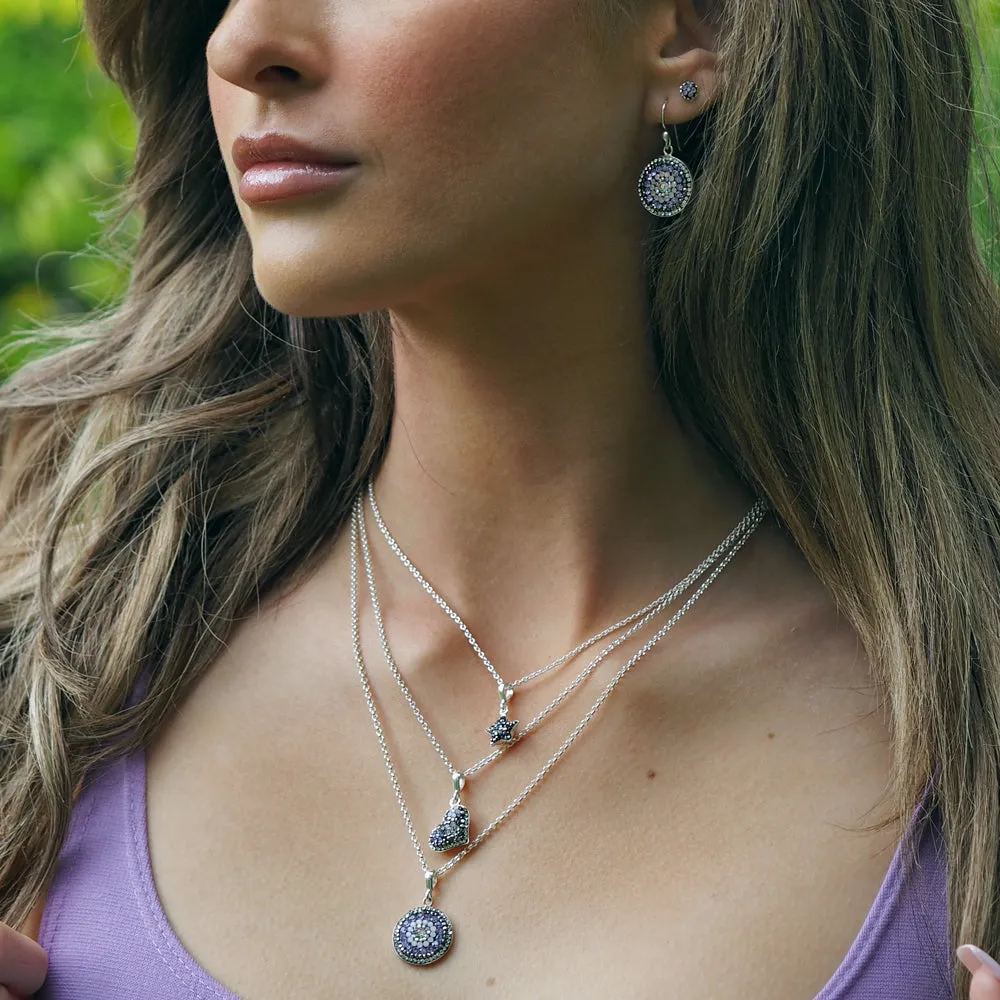Gala Coin Jet Drop Earrings