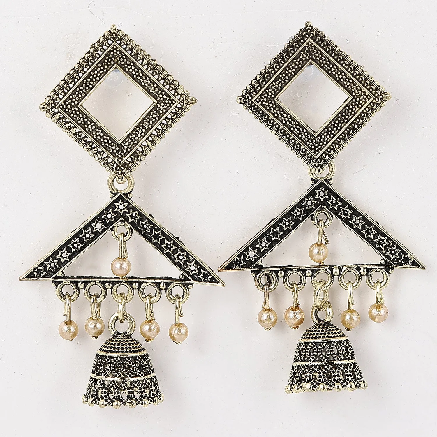 Sukkhi Eye-Catching Oxidised Gold Jhumki Earring for Women