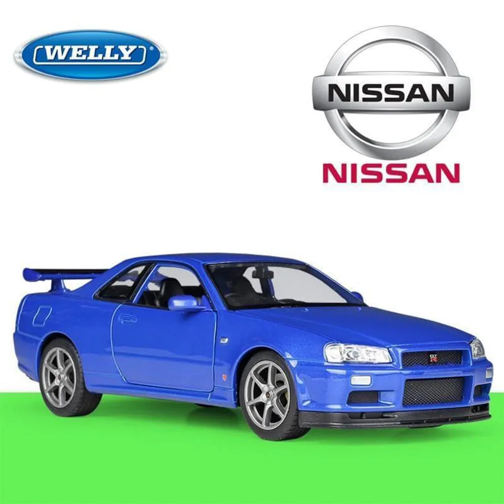 WELLY 1:24 NISSAN SKYLINE GT-R R34 ALLOY MODEL CAR