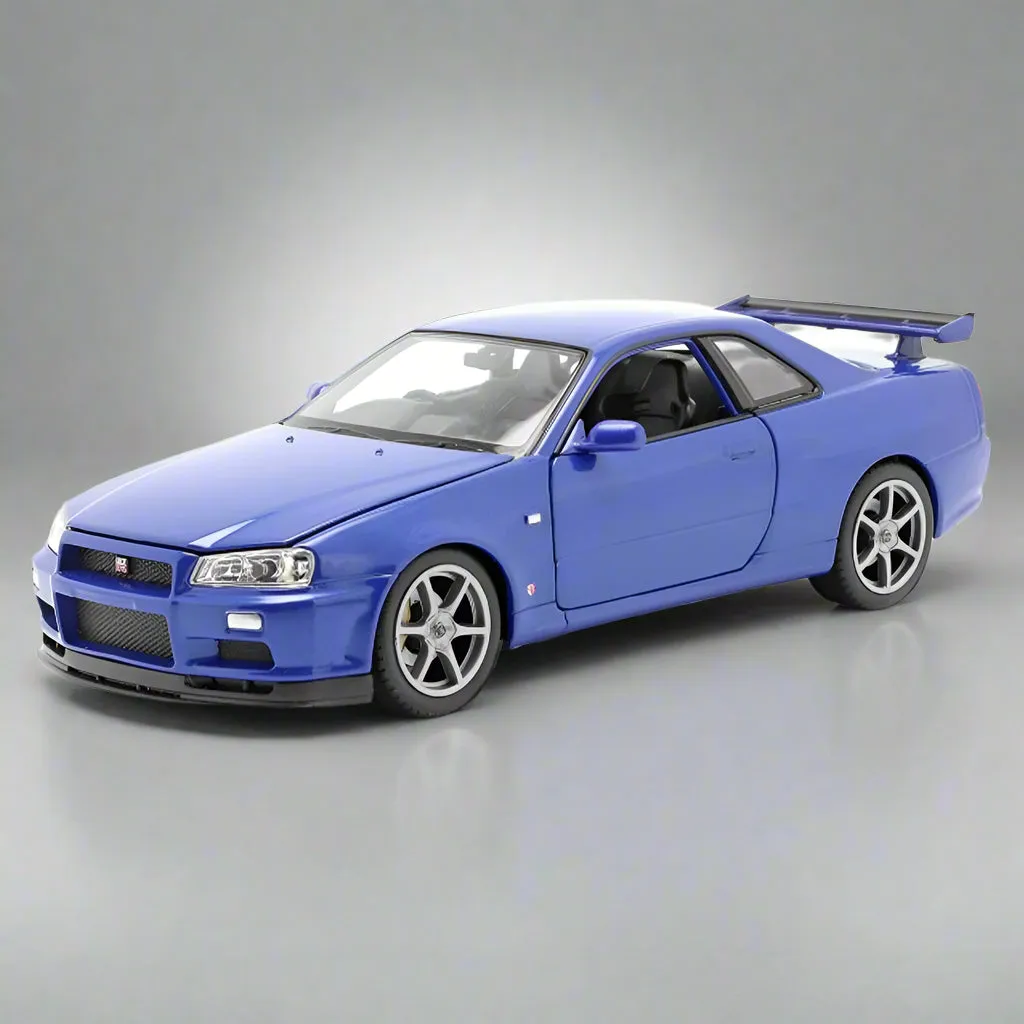 WELLY 1:24 NISSAN SKYLINE GT-R R34 ALLOY MODEL CAR
