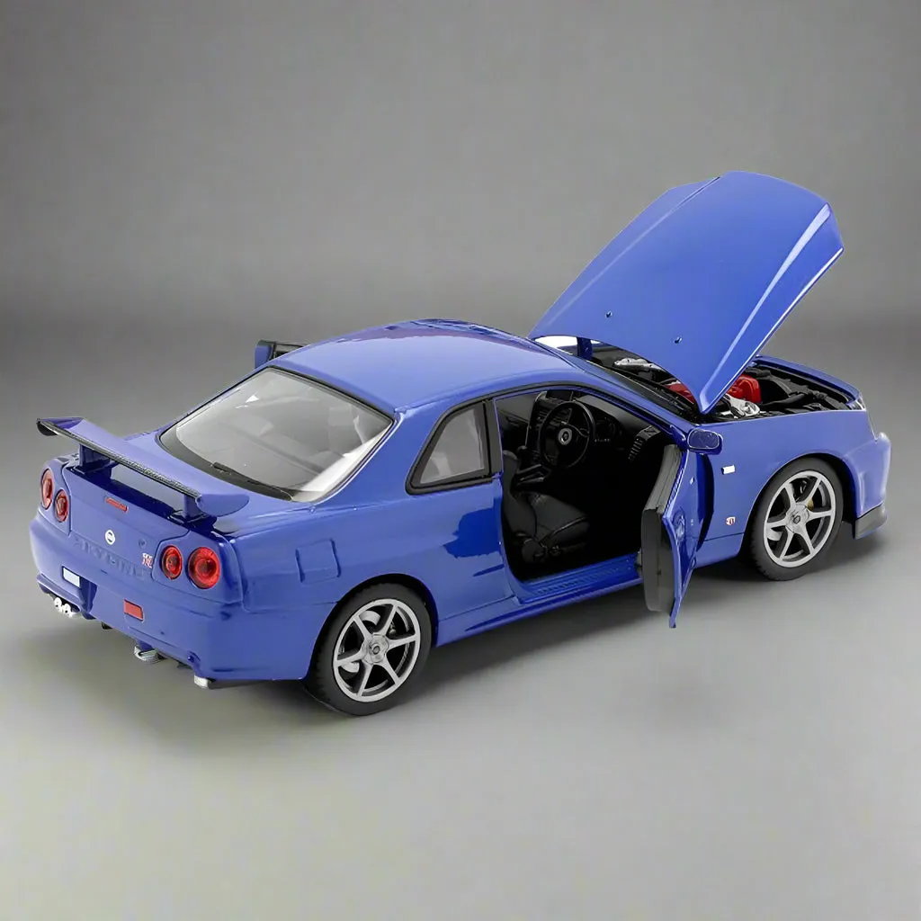 WELLY 1:24 NISSAN SKYLINE GT-R R34 ALLOY MODEL CAR