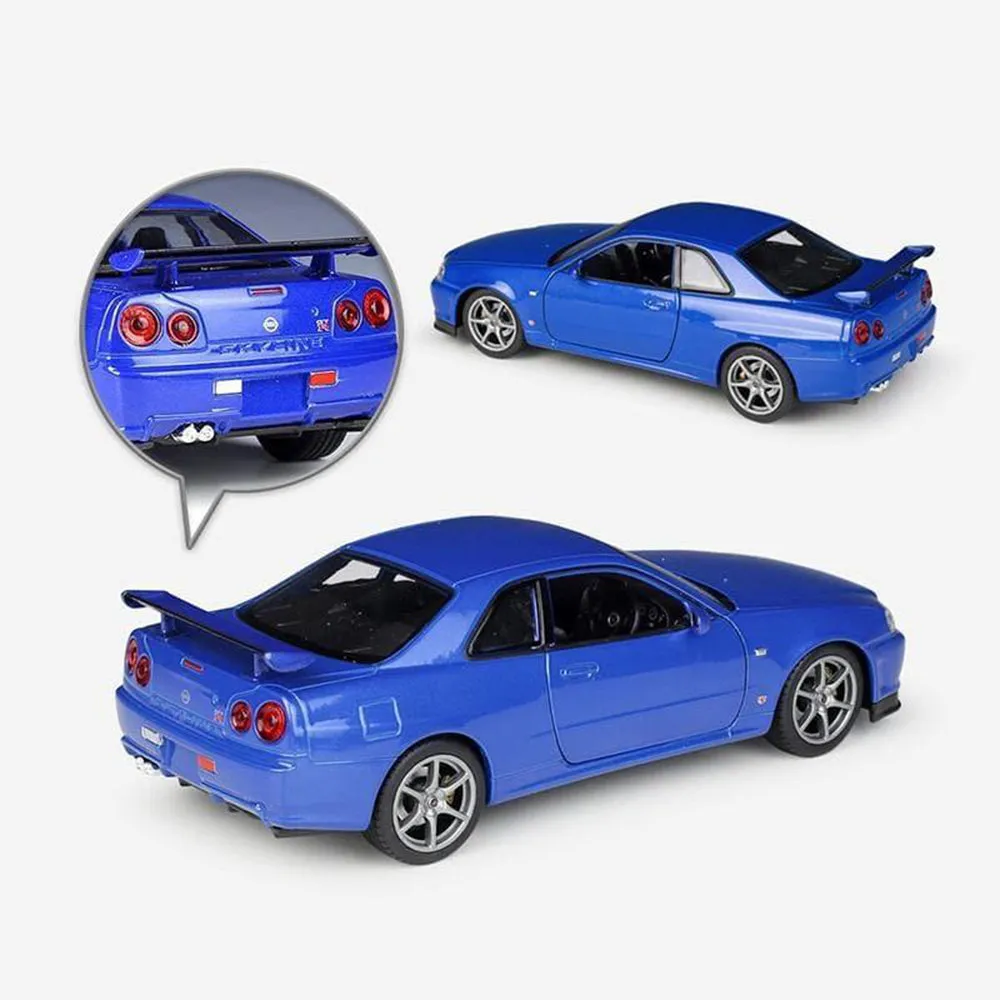 WELLY 1:24 NISSAN SKYLINE GT-R R34 ALLOY MODEL CAR