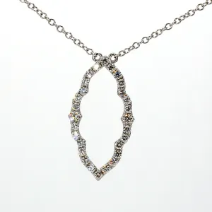 White Gold & Diamond Ellipse Necklace