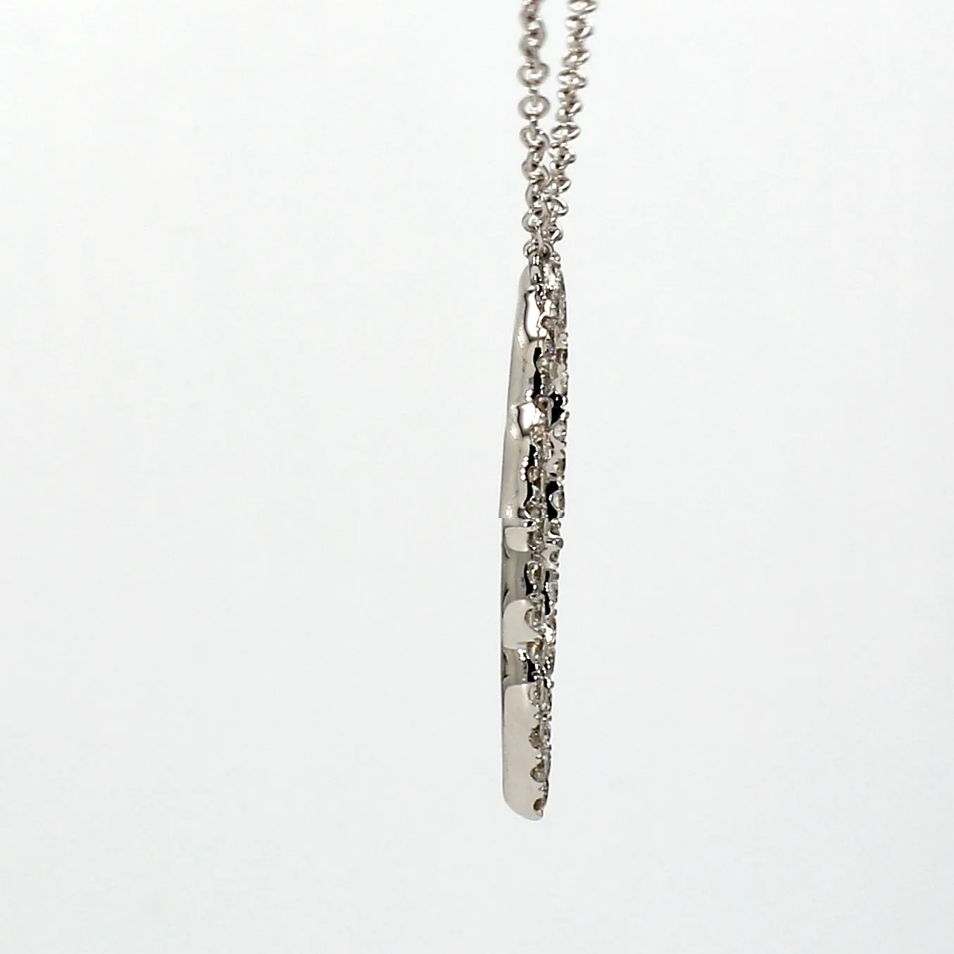 White Gold & Diamond Ellipse Necklace